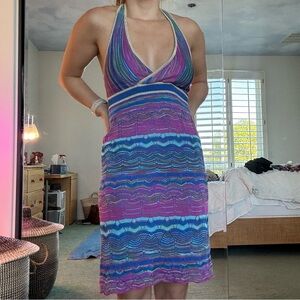 Guess Blue and Purple Halter Dress